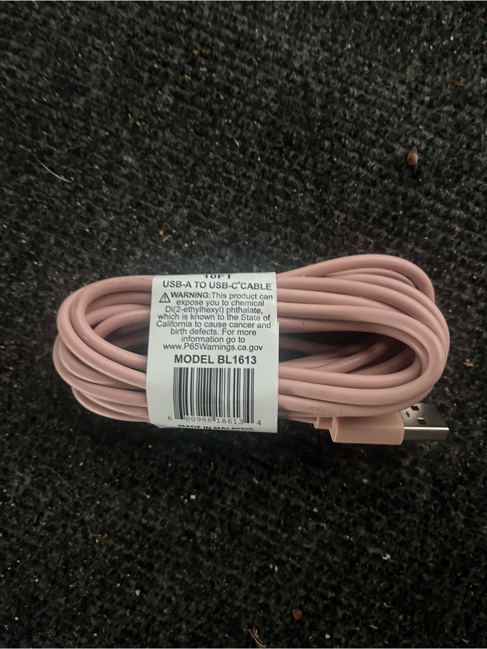 USB-A to USB-C Charging Cable - Pink